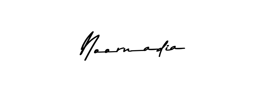 How to make Noornadia name signature. Use Asem Kandis PERSONAL USE style for creating short signs online. This is the latest handwritten sign. Noornadia signature style 9 images and pictures png