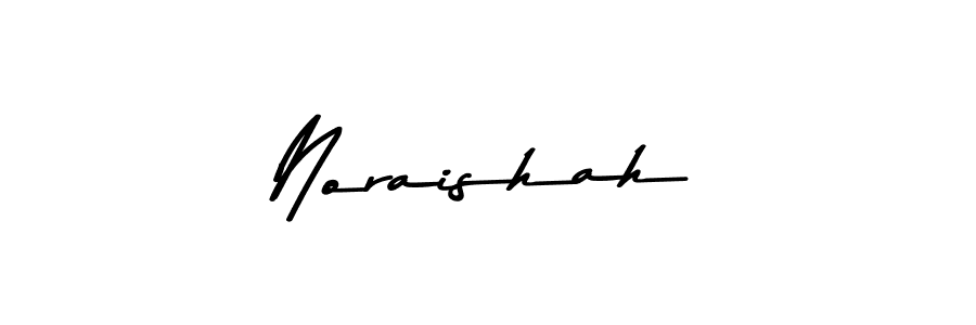 Create a beautiful signature design for name Noraishah. With this signature (Asem Kandis PERSONAL USE) fonts, you can make a handwritten signature for free. Noraishah signature style 9 images and pictures png