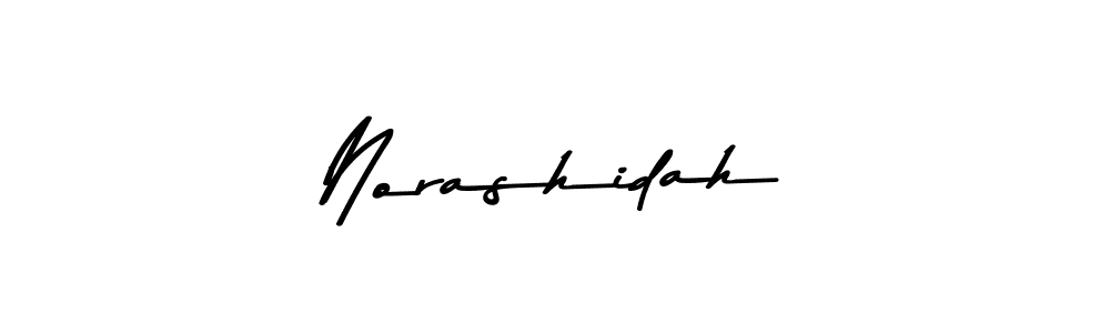 Create a beautiful signature design for name Norashidah. With this signature (Asem Kandis PERSONAL USE) fonts, you can make a handwritten signature for free. Norashidah signature style 9 images and pictures png