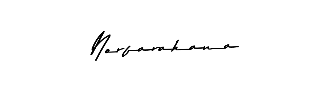 How to make Norfarahana name signature. Use Asem Kandis PERSONAL USE style for creating short signs online. This is the latest handwritten sign. Norfarahana signature style 9 images and pictures png