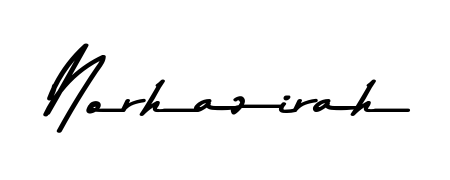 How to make Norhazirah name signature. Use Asem Kandis PERSONAL USE style for creating short signs online. This is the latest handwritten sign. Norhazirah signature style 9 images and pictures png