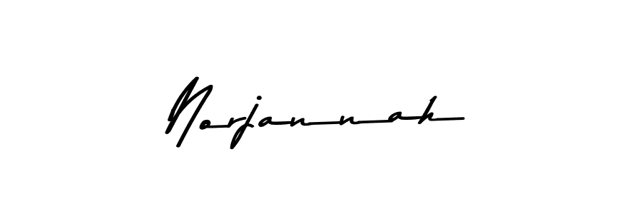 Create a beautiful signature design for name Norjannah. With this signature (Asem Kandis PERSONAL USE) fonts, you can make a handwritten signature for free. Norjannah signature style 9 images and pictures png