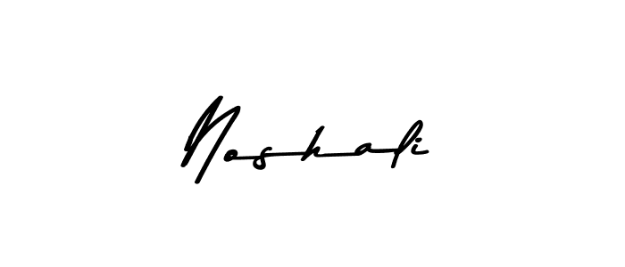 Make a beautiful signature design for name Noshali. With this signature (Asem Kandis PERSONAL USE) style, you can create a handwritten signature for free. Noshali signature style 9 images and pictures png