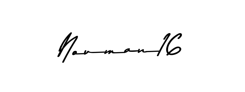 Make a beautiful signature design for name Nouman16. With this signature (Asem Kandis PERSONAL USE) style, you can create a handwritten signature for free. Nouman16 signature style 9 images and pictures png