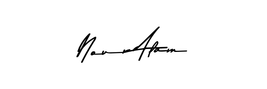 Create a beautiful signature design for name Nour Alam. With this signature (Asem Kandis PERSONAL USE) fonts, you can make a handwritten signature for free. Nour Alam signature style 9 images and pictures png