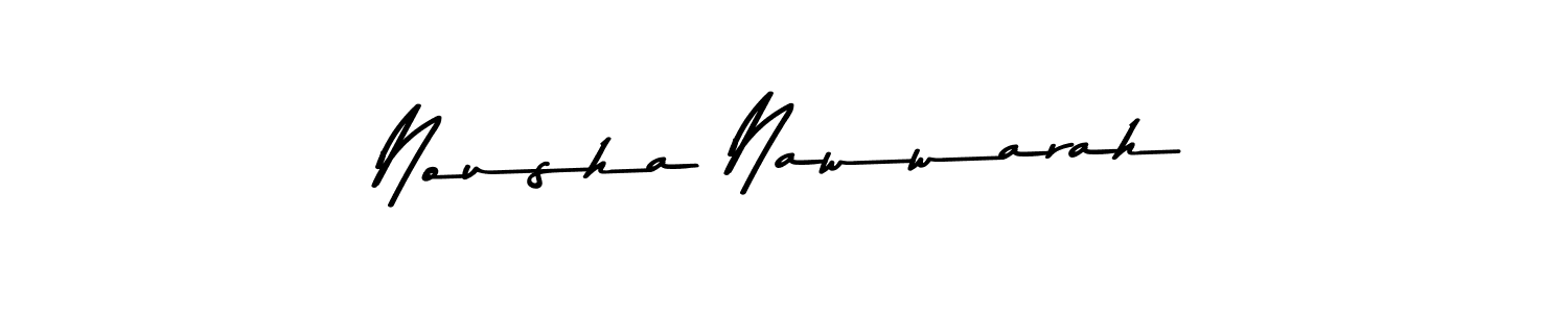 How to make Nousha Nawwarah name signature. Use Asem Kandis PERSONAL USE style for creating short signs online. This is the latest handwritten sign. Nousha Nawwarah signature style 9 images and pictures png