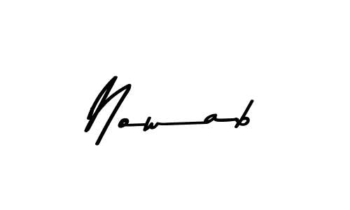 Make a beautiful signature design for name Nowab. With this signature (Asem Kandis PERSONAL USE) style, you can create a handwritten signature for free. Nowab signature style 9 images and pictures png