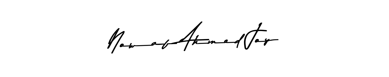 Create a beautiful signature design for name Nowaf Ahmed Joy. With this signature (Asem Kandis PERSONAL USE) fonts, you can make a handwritten signature for free. Nowaf Ahmed Joy signature style 9 images and pictures png