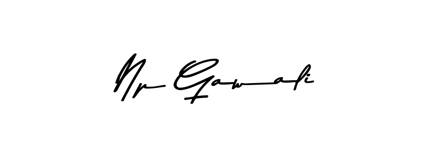 Create a beautiful signature design for name Np Gawali. With this signature (Asem Kandis PERSONAL USE) fonts, you can make a handwritten signature for free. Np Gawali signature style 9 images and pictures png