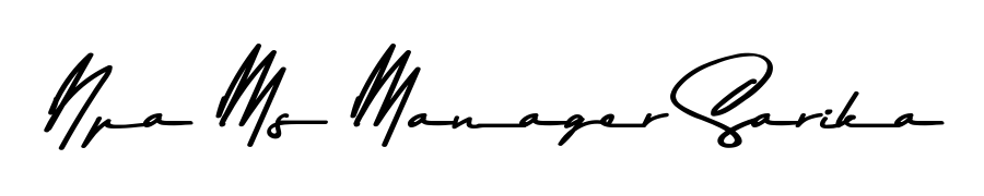 A sleek calligraphic signature for name Npa Ms Manager Sarika utilizing Asem Kandis PERSONAL USE styling. Great for adding personal signatures to photos and art. Npa Ms Manager Sarika signature style 9 images and pictures png