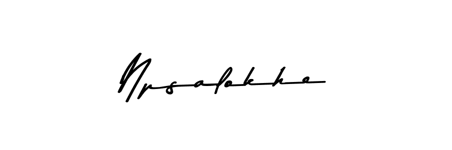 Npsalokhe stylish signature style. Best Handwritten Sign (Asem Kandis PERSONAL USE) for my name. Handwritten Signature Collection Ideas for my name Npsalokhe. Npsalokhe signature style 9 images and pictures png