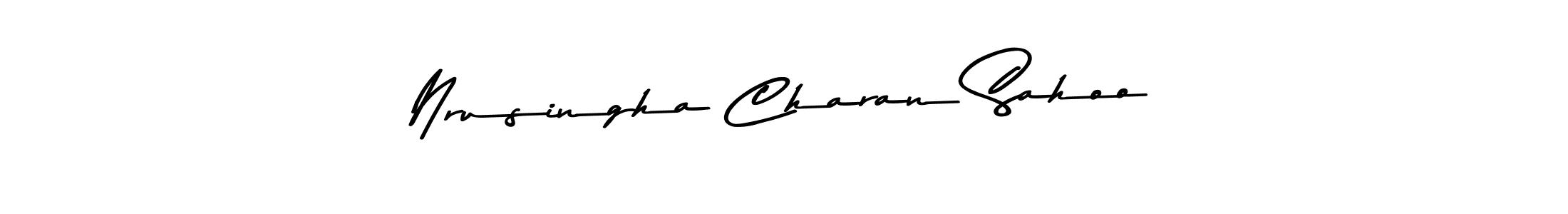 The best way (Asem Kandis PERSONAL USE) to make a short signature is to pick only two or three words in your name. The name Nrusingha Charan Sahoo include a total of six letters. For converting this name. Nrusingha Charan Sahoo signature style 9 images and pictures png