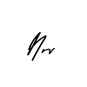 How to make Nrv name signature. Use Asem Kandis PERSONAL USE style for creating short signs online. This is the latest handwritten sign. Nrv signature style 9 images and pictures png