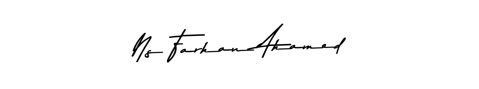 Ns Farhan Ahamed stylish signature style. Best Handwritten Sign (Asem Kandis PERSONAL USE) for my name. Handwritten Signature Collection Ideas for my name Ns Farhan Ahamed. Ns Farhan Ahamed signature style 9 images and pictures png