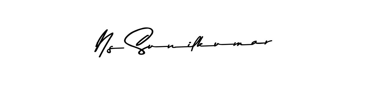 if you are searching for the best signature style for your name Ns Sunilkumar. so please give up your signature search. here we have designed multiple signature styles  using Asem Kandis PERSONAL USE. Ns Sunilkumar signature style 9 images and pictures png