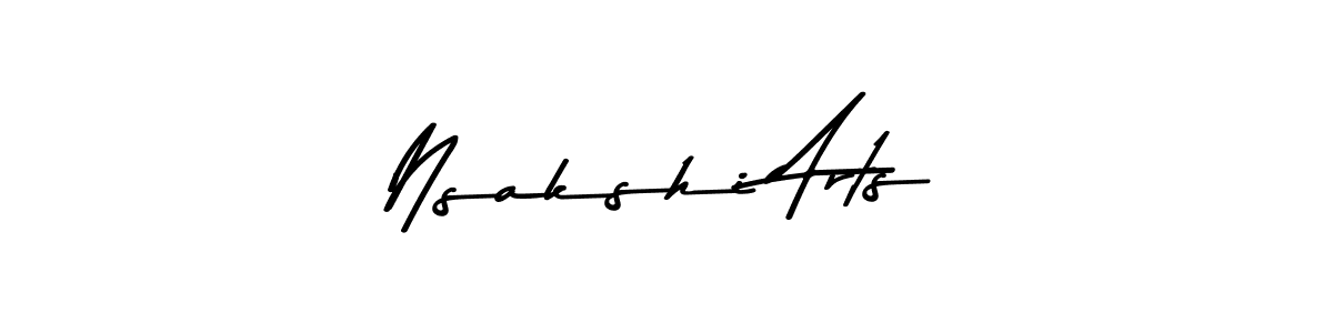 How to make Nsakshi Arts name signature. Use Asem Kandis PERSONAL USE style for creating short signs online. This is the latest handwritten sign. Nsakshi Arts signature style 9 images and pictures png