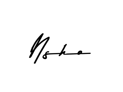 How to make Nsho name signature. Use Asem Kandis PERSONAL USE style for creating short signs online. This is the latest handwritten sign. Nsho signature style 9 images and pictures png