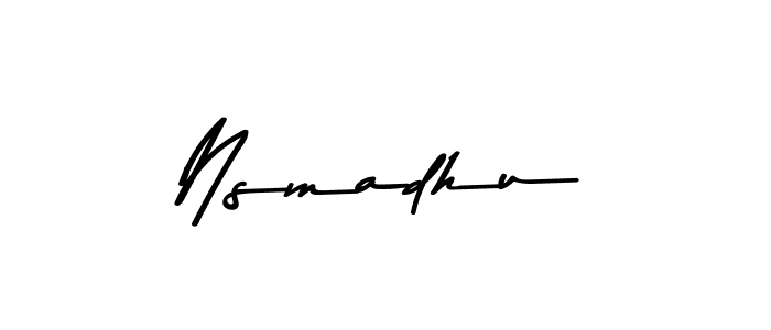 Create a beautiful signature design for name Nsmadhu. With this signature (Asem Kandis PERSONAL USE) fonts, you can make a handwritten signature for free. Nsmadhu signature style 9 images and pictures png