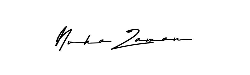 How to make Nuha Zaman name signature. Use Asem Kandis PERSONAL USE style for creating short signs online. This is the latest handwritten sign. Nuha Zaman signature style 9 images and pictures png