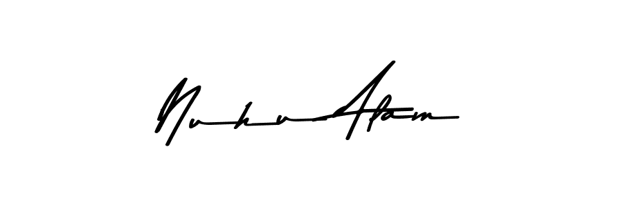 Create a beautiful signature design for name Nuhu Alam. With this signature (Asem Kandis PERSONAL USE) fonts, you can make a handwritten signature for free. Nuhu Alam signature style 9 images and pictures png