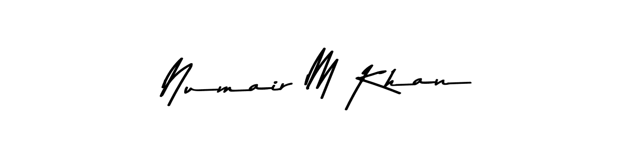 Asem Kandis PERSONAL USE is a professional signature style that is perfect for those who want to add a touch of class to their signature. It is also a great choice for those who want to make their signature more unique. Get Numair M Khan name to fancy signature for free. Numair M Khan signature style 9 images and pictures png