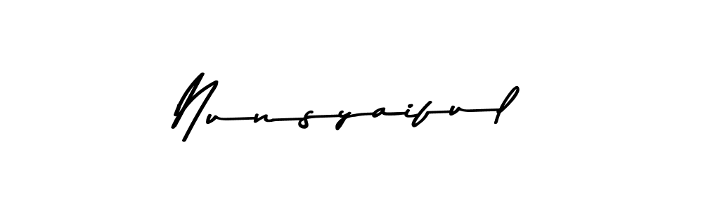 Similarly Asem Kandis PERSONAL USE is the best handwritten signature design. Signature creator online .You can use it as an online autograph creator for name Nunsyaiful. Nunsyaiful signature style 9 images and pictures png