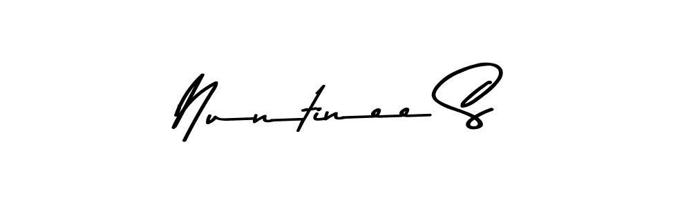 Here are the top 10 professional signature styles for the name Nuntinee S. These are the best autograph styles you can use for your name. Nuntinee S signature style 9 images and pictures png