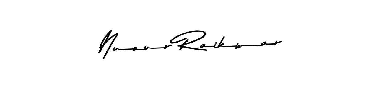 You should practise on your own different ways (Asem Kandis PERSONAL USE) to write your name (Nuour Raikwar) in signature. don't let someone else do it for you. Nuour Raikwar signature style 9 images and pictures png