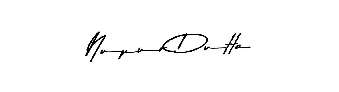 Create a beautiful signature design for name Nupur Dutta. With this signature (Asem Kandis PERSONAL USE) fonts, you can make a handwritten signature for free. Nupur Dutta signature style 9 images and pictures png