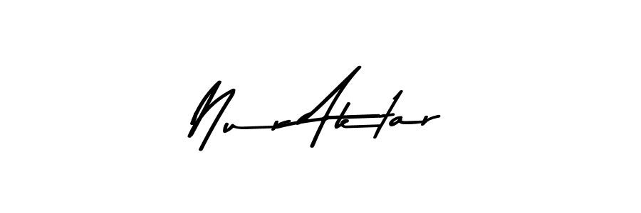 Create a beautiful signature design for name Nur Aktar. With this signature (Asem Kandis PERSONAL USE) fonts, you can make a handwritten signature for free. Nur Aktar signature style 9 images and pictures png