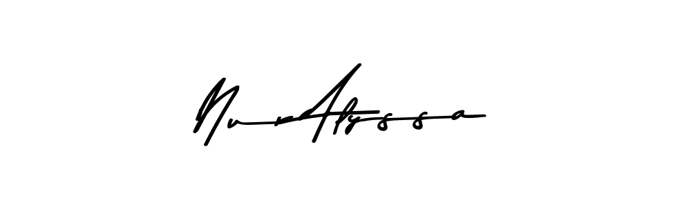 Use a signature maker to create a handwritten signature online. With this signature software, you can design (Asem Kandis PERSONAL USE) your own signature for name Nur Alyssa. Nur Alyssa signature style 9 images and pictures png