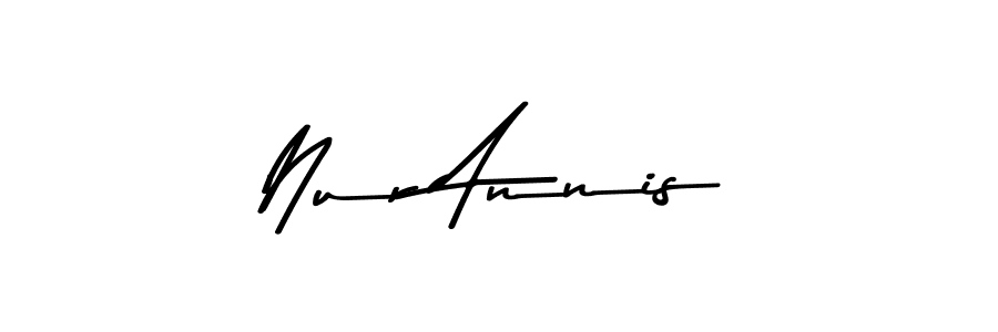 Use a signature maker to create a handwritten signature online. With this signature software, you can design (Asem Kandis PERSONAL USE) your own signature for name Nur Annis. Nur Annis signature style 9 images and pictures png