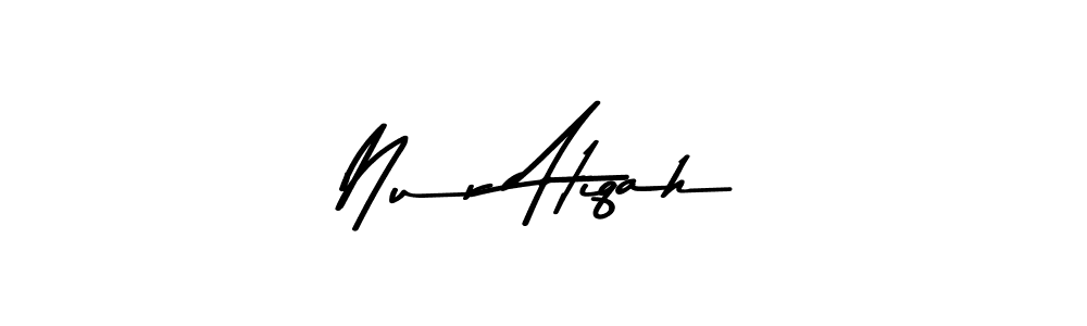 Use a signature maker to create a handwritten signature online. With this signature software, you can design (Asem Kandis PERSONAL USE) your own signature for name Nur Atiqah. Nur Atiqah signature style 9 images and pictures png
