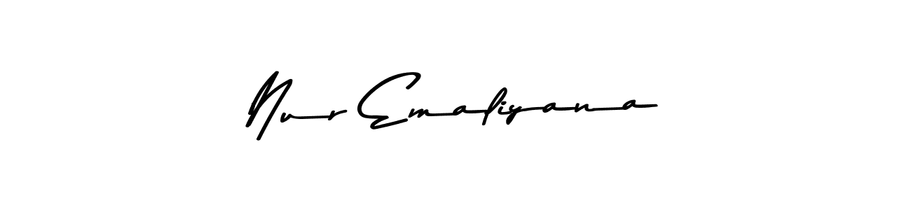 Also You can easily find your signature by using the search form. We will create Nur Emaliyana name handwritten signature images for you free of cost using Asem Kandis PERSONAL USE sign style. Nur Emaliyana signature style 9 images and pictures png