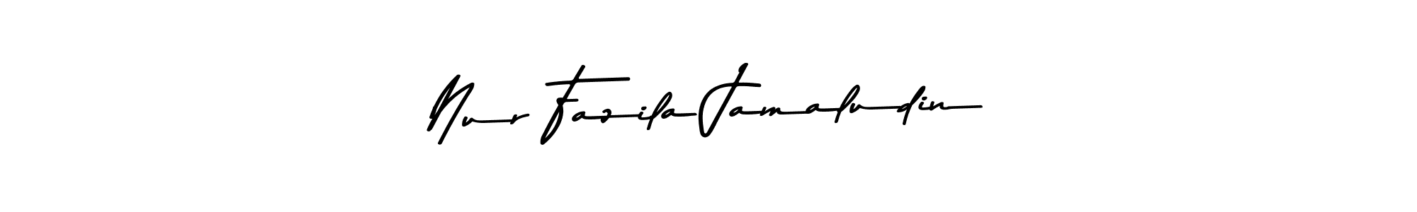 How to make Nur Fazila Jamaludin name signature. Use Asem Kandis PERSONAL USE style for creating short signs online. This is the latest handwritten sign. Nur Fazila Jamaludin signature style 9 images and pictures png