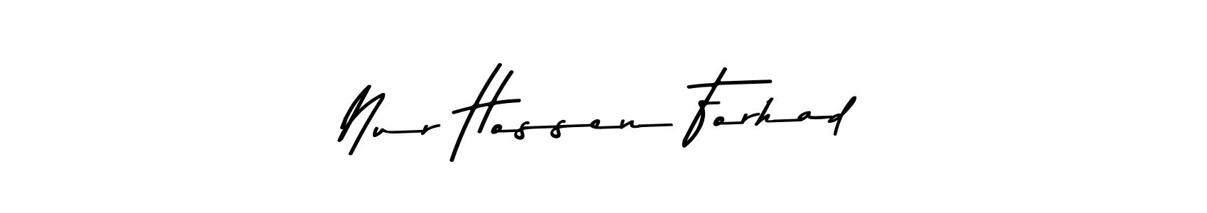 The best way (Asem Kandis PERSONAL USE) to make a short signature is to pick only two or three words in your name. The name Nur Hossen Forhad include a total of six letters. For converting this name. Nur Hossen Forhad signature style 9 images and pictures png