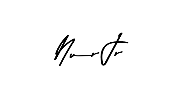 How to make Nur Jr name signature. Use Asem Kandis PERSONAL USE style for creating short signs online. This is the latest handwritten sign. Nur Jr signature style 9 images and pictures png