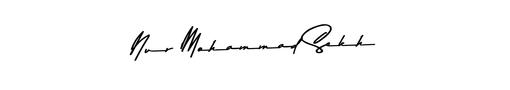 Create a beautiful signature design for name Nur Mohammad Sekh. With this signature (Asem Kandis PERSONAL USE) fonts, you can make a handwritten signature for free. Nur Mohammad Sekh signature style 9 images and pictures png