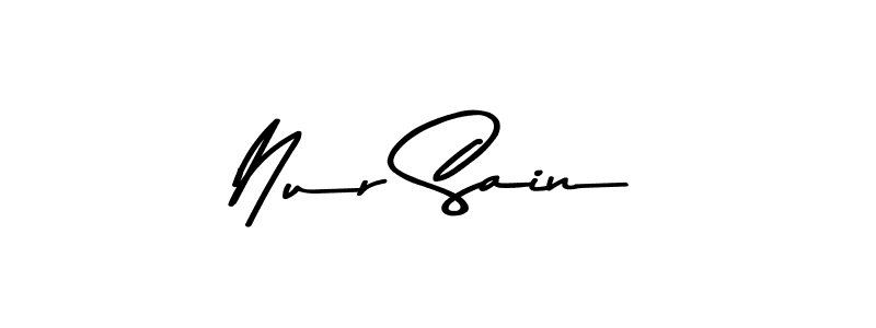 Use a signature maker to create a handwritten signature online. With this signature software, you can design (Asem Kandis PERSONAL USE) your own signature for name Nur Sain. Nur Sain signature style 9 images and pictures png