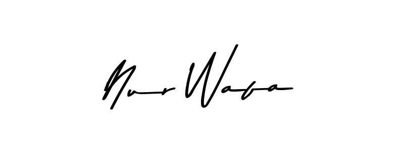 Make a beautiful signature design for name Nur Wafa. With this signature (Asem Kandis PERSONAL USE) style, you can create a handwritten signature for free. Nur Wafa signature style 9 images and pictures png