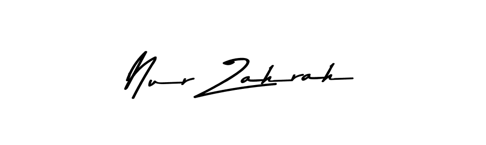 Create a beautiful signature design for name Nur Zahrah. With this signature (Asem Kandis PERSONAL USE) fonts, you can make a handwritten signature for free. Nur Zahrah signature style 9 images and pictures png