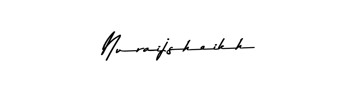 The best way (Asem Kandis PERSONAL USE) to make a short signature is to pick only two or three words in your name. The name Nuraijsheikh include a total of six letters. For converting this name. Nuraijsheikh signature style 9 images and pictures png