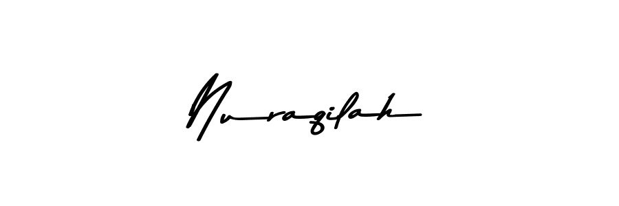 How to make Nuraqilah name signature. Use Asem Kandis PERSONAL USE style for creating short signs online. This is the latest handwritten sign. Nuraqilah signature style 9 images and pictures png