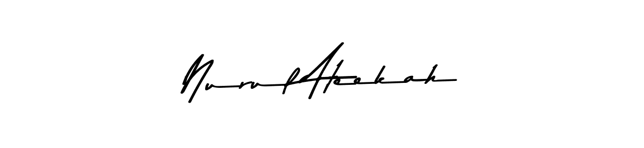 Create a beautiful signature design for name Nurul Ateekah. With this signature (Asem Kandis PERSONAL USE) fonts, you can make a handwritten signature for free. Nurul Ateekah signature style 9 images and pictures png