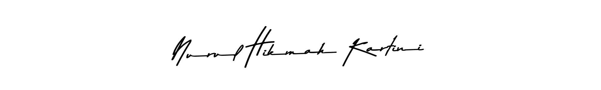 Make a beautiful signature design for name Nurul Hikmah Kartini. With this signature (Asem Kandis PERSONAL USE) style, you can create a handwritten signature for free. Nurul Hikmah Kartini signature style 9 images and pictures png