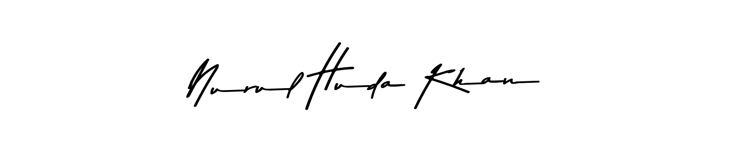 How to make Nurul Huda Khan name signature. Use Asem Kandis PERSONAL USE style for creating short signs online. This is the latest handwritten sign. Nurul Huda Khan signature style 9 images and pictures png