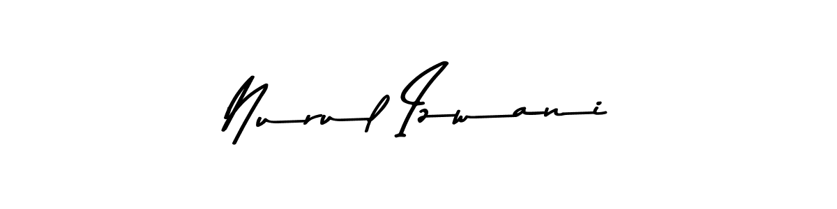 How to make Nurul Izwani name signature. Use Asem Kandis PERSONAL USE style for creating short signs online. This is the latest handwritten sign. Nurul Izwani signature style 9 images and pictures png