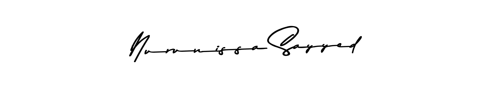 Design your own signature with our free online signature maker. With this signature software, you can create a handwritten (Asem Kandis PERSONAL USE) signature for name Nurunissa Sayyed. Nurunissa Sayyed signature style 9 images and pictures png