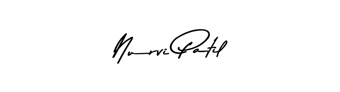 How to make Nurvi Patil name signature. Use Asem Kandis PERSONAL USE style for creating short signs online. This is the latest handwritten sign. Nurvi Patil signature style 9 images and pictures png