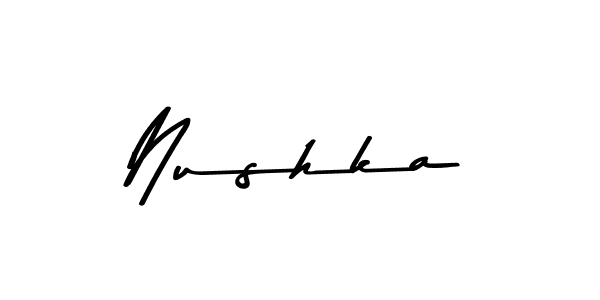 How to make Nushka name signature. Use Asem Kandis PERSONAL USE style for creating short signs online. This is the latest handwritten sign. Nushka signature style 9 images and pictures png